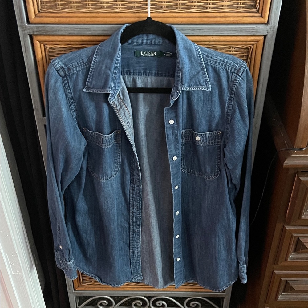 Lauren Ralph Lauren Indigo Denim Shirt Jacket